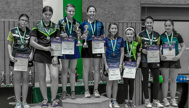 Siegerehrung Landesmeisterschaften Sachsen AK13 Tischtennis Doppel 